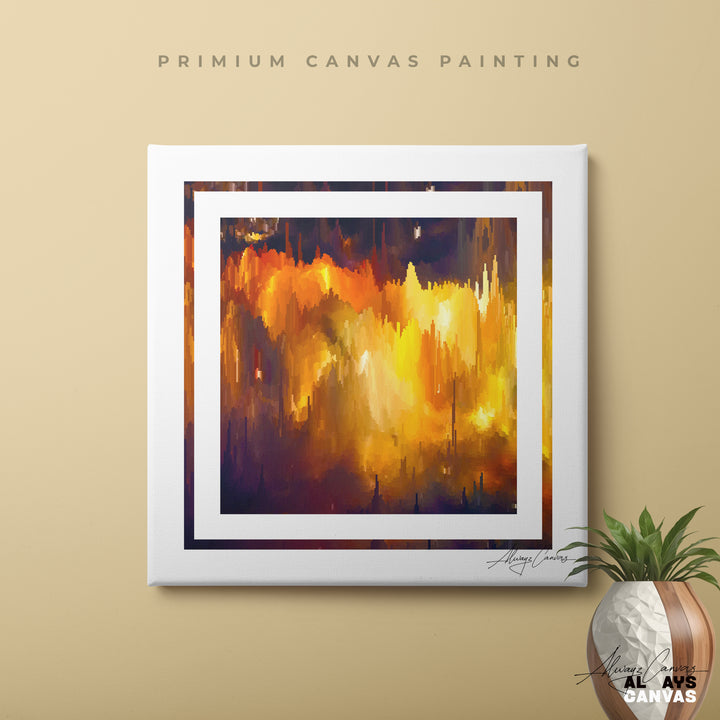 Golden Glitch: Modern Abstract Wall Art