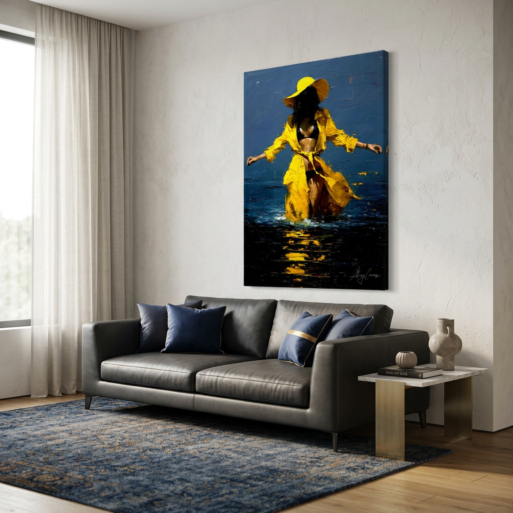 Golden Tide – Woman by the Sea