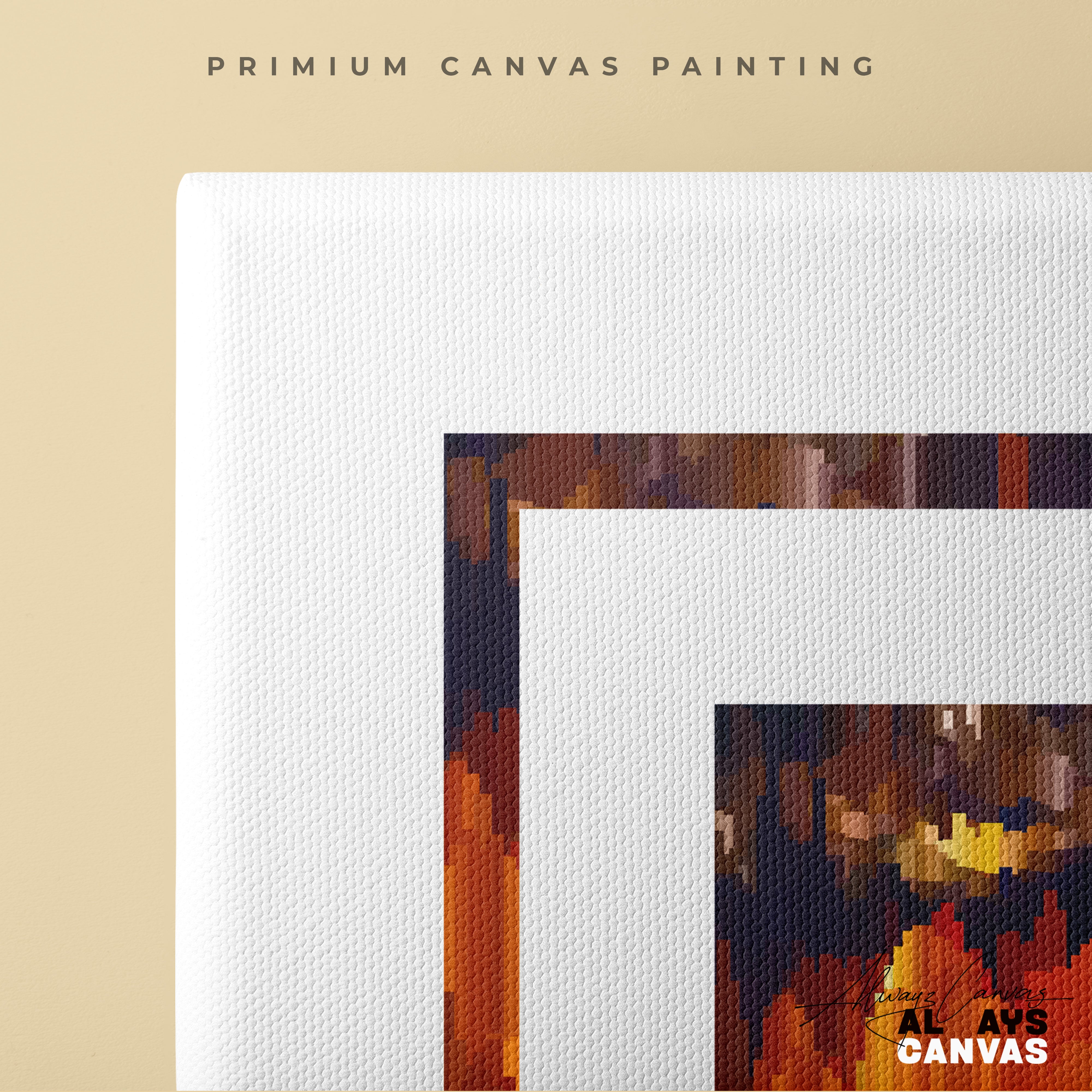 Golden Glitch: Modern Abstract Wall Art