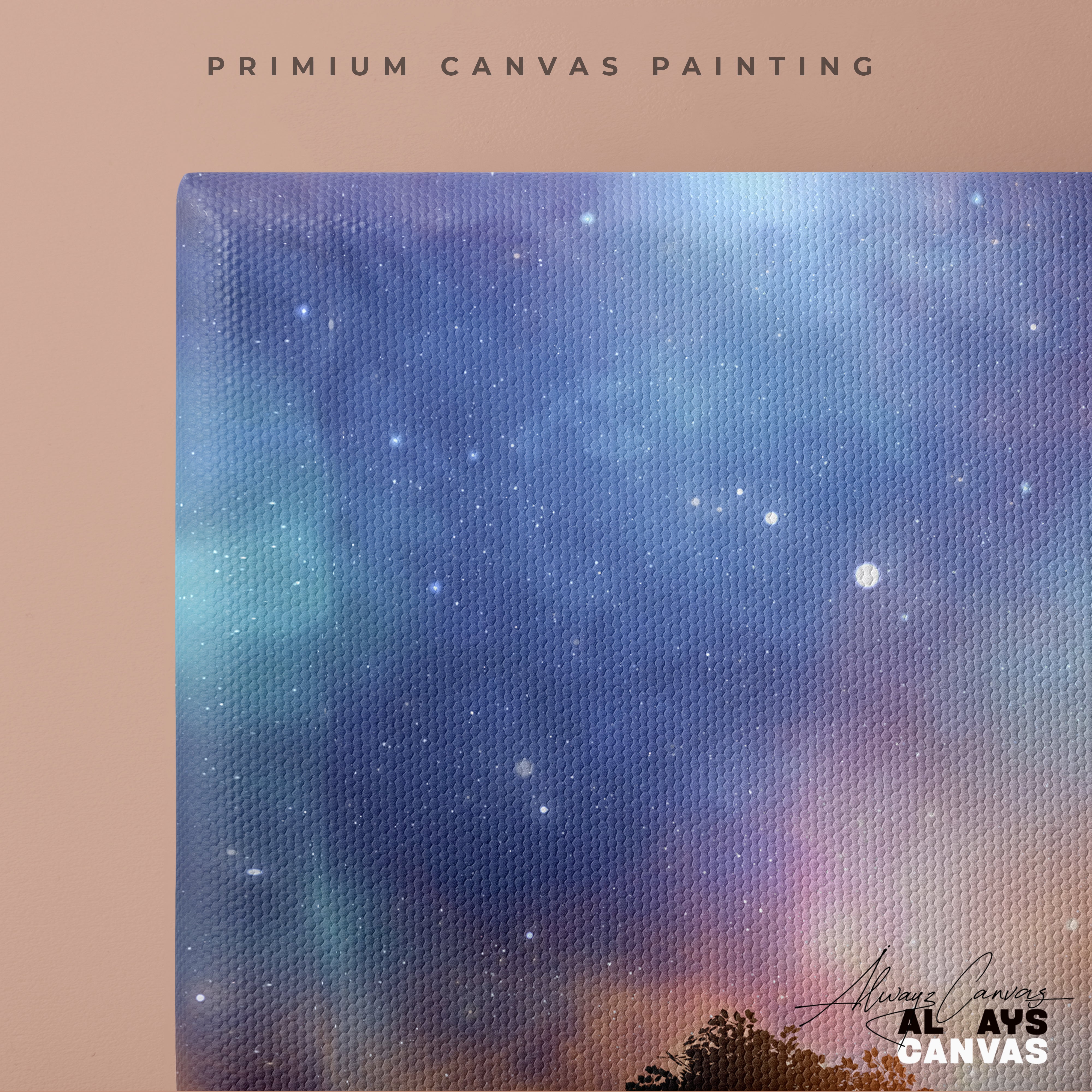 Stellar Silhouette: Premium Galactic Horizon Canvas
