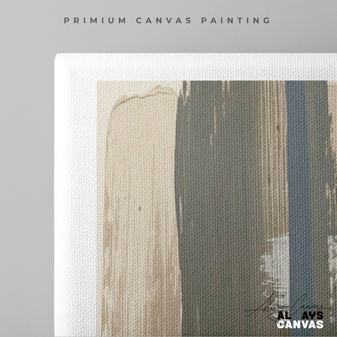 Taupe Blue Balance – Modern Abstract Canvas Wall Art
